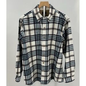 Ridgecut plaid flannel shirt men's large blue brown workwear grunge